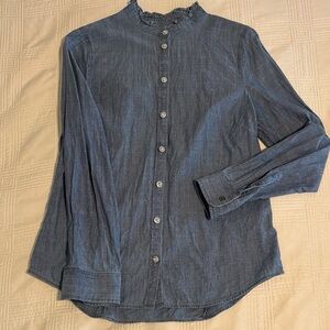 J. Crew Women’s Chambray Button-Up Shirt with Jeweled Buttons